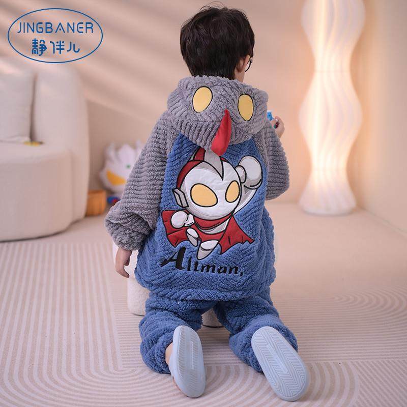 儿童睡衣冬季新款珊瑚绒男孩中大童加厚法兰绒保暖开 衫家居服套,童装/婴儿装/亲子装,家居服套装,淘宝优惠券,粉丝福利购,淘宝优惠卷