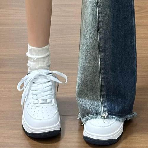厚底板鞋女款2025春夏新款休闲 软底小白鞋覆古轻便小众百搭运动