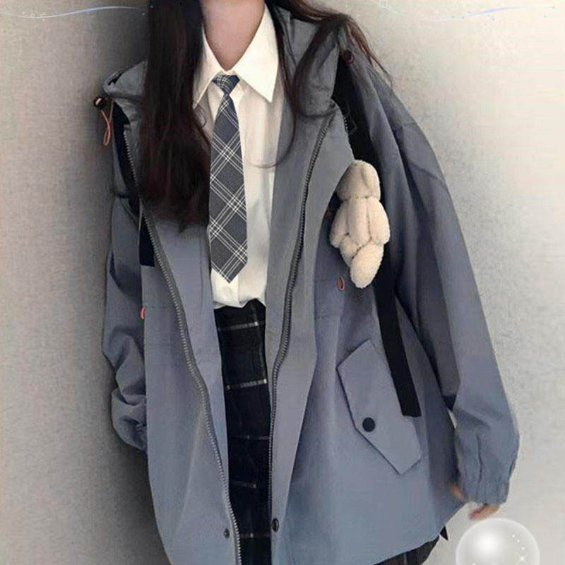 韩版风衣外套女2026春秋新款小个子中长款学院风制服外套冲锋衣