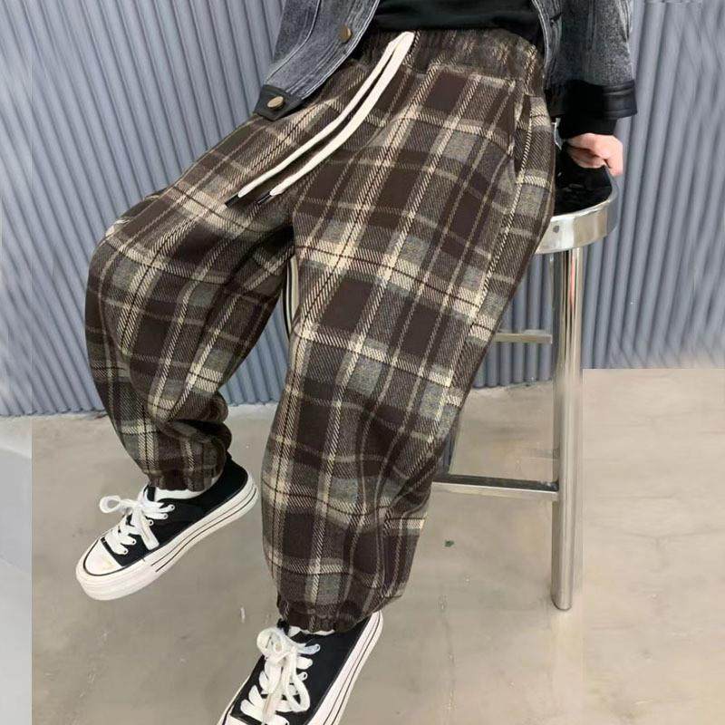 儿童的天鹅绒格纹裤2025新的冬季儿童的覆古高腰打底裤加厚保暖裤,童装/婴儿装/亲子装,裤子,淘宝优惠券,粉丝福利购,淘宝优惠卷