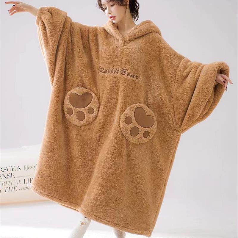 睡衣女2024秋冬款毛绒睡袍新款加绒加厚法兰绒情侣款可外穿家居服,女士内衣/男士内衣/家居服,睡衣/家居服套装,淘宝优惠券,粉丝福利购,淘宝优惠卷