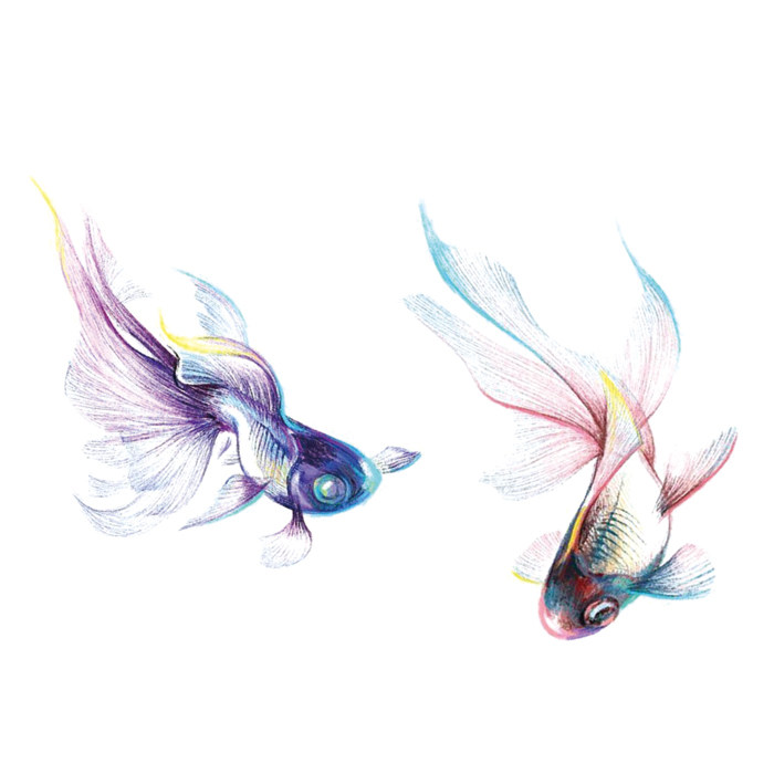 喵小姐 泫雅风纹身贴防水 女 持久ins风 精灵双鱼唯美锁骨脚踝贴