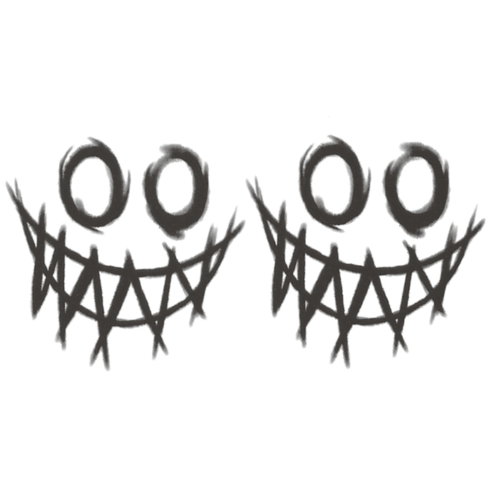 喵小姐-暗黑系鬼脸笑脸纹身贴防水仿真原宿男女手臂刺青贴纸