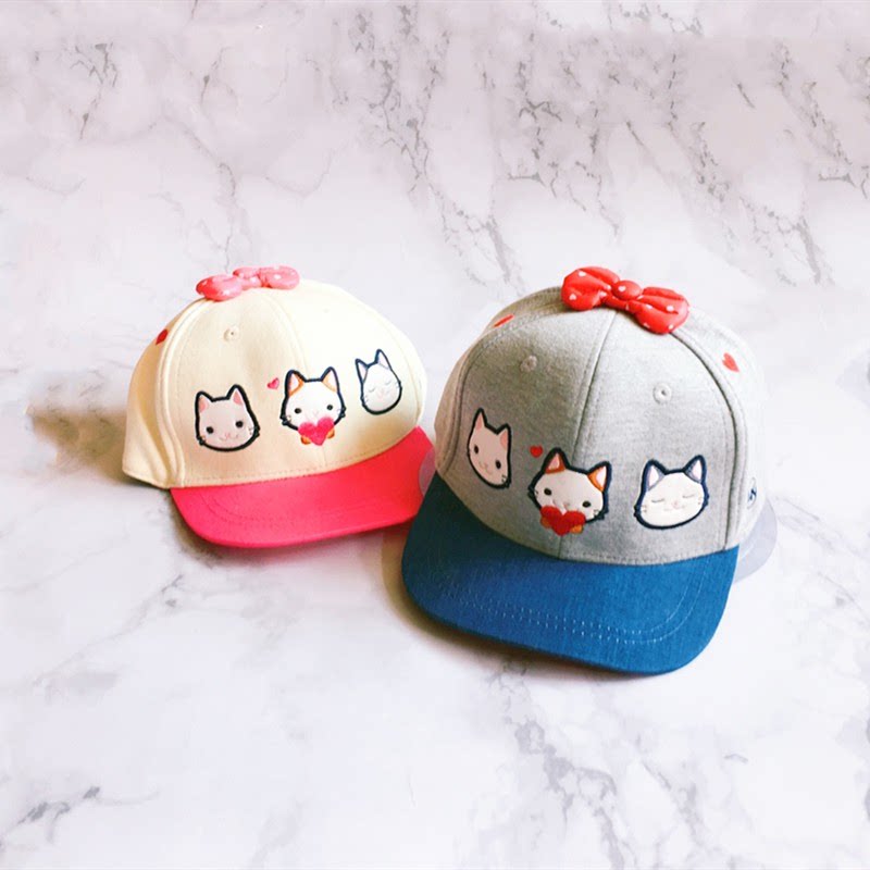 春夏男女儿童宝宝小孩鸭舌平舌嘻哈帽棒球帽超萌洋气可爱卡通遮阳