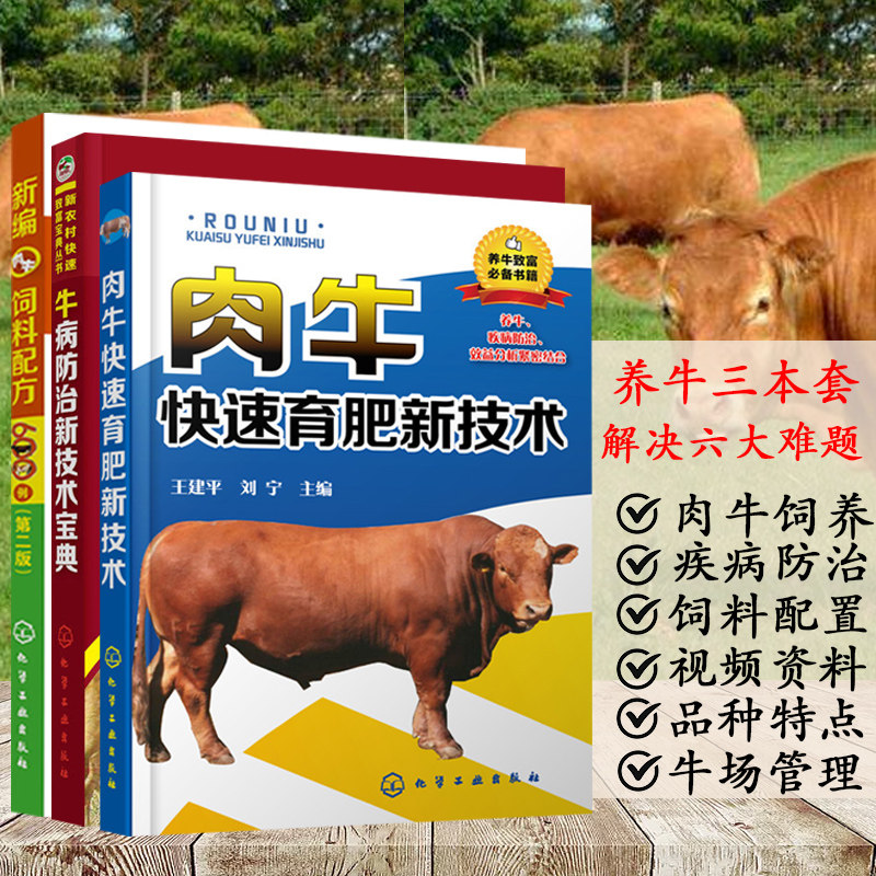 肉牛快速育肥新技术+疾病诊治+饲料配方养牛书籍大全养牛技术牛病诊断与治疗养牛饲料配方牛养殖书养牛病治疗全书肉牛养殖技术书籍