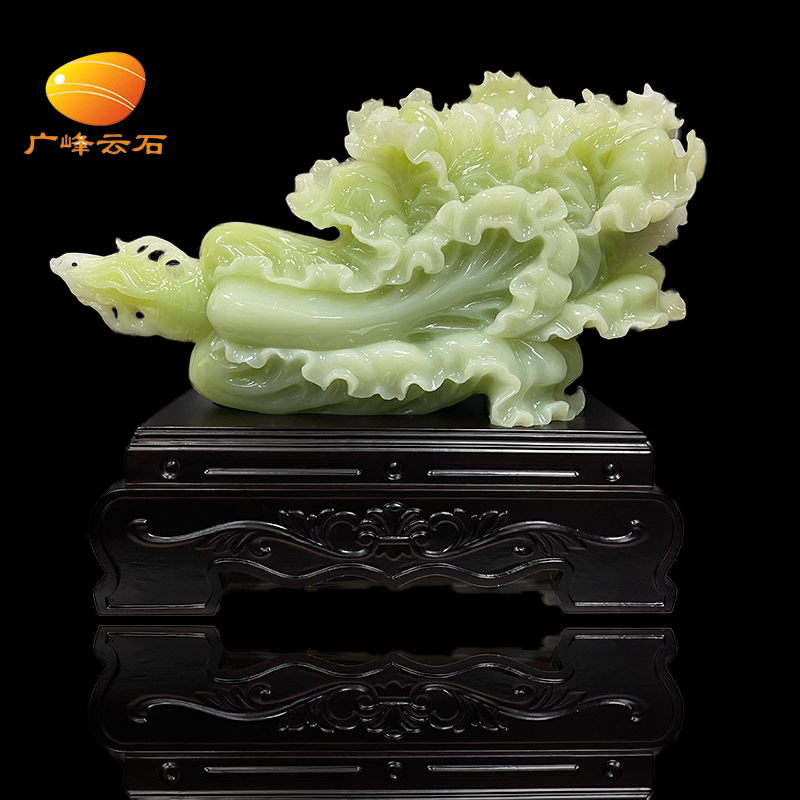 包邮玉石大白菜摆件 客厅工艺品装饰摆件
