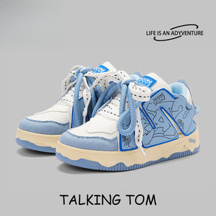 潮鞋夏季多巴胺百搭鸳鸯板鞋情侣款防臭增高休闲鞋