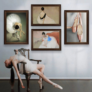 欧式复古芭蕾舞者海报装饰画小众艺术舞蹈教室儿童艺术培训班挂画