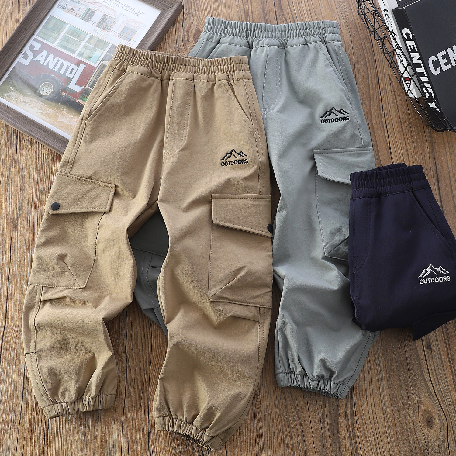 男童多口袋工装裤2026新款春秋款中大童束脚休闲长裤儿童帅气裤子