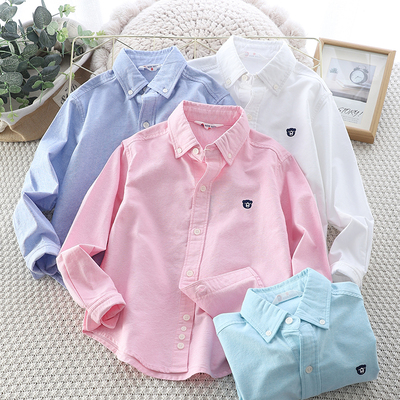 男童衬衫纯棉简约春秋
