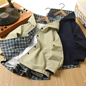 男童双面穿风衣连帽外套2026春秋新款 中大童帅气儿童英伦风防水