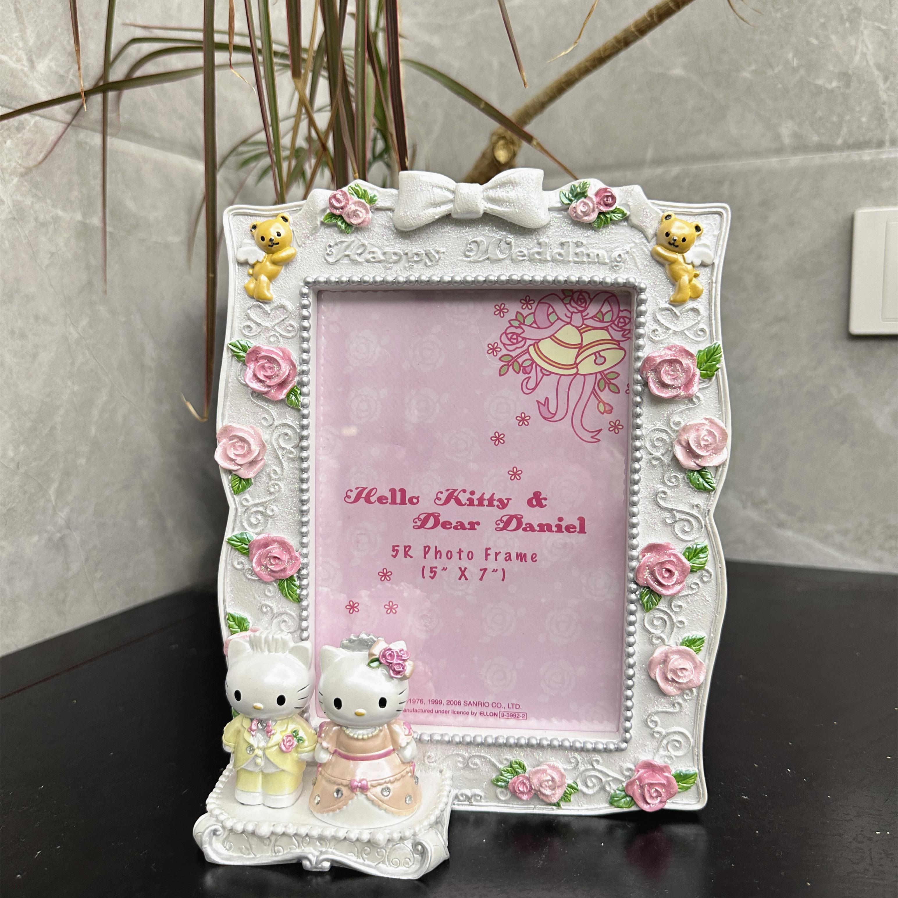 超大7寸婚礼喜庆结婚照 三丽鸥hello kitty猫KT树脂相框朋友送礼