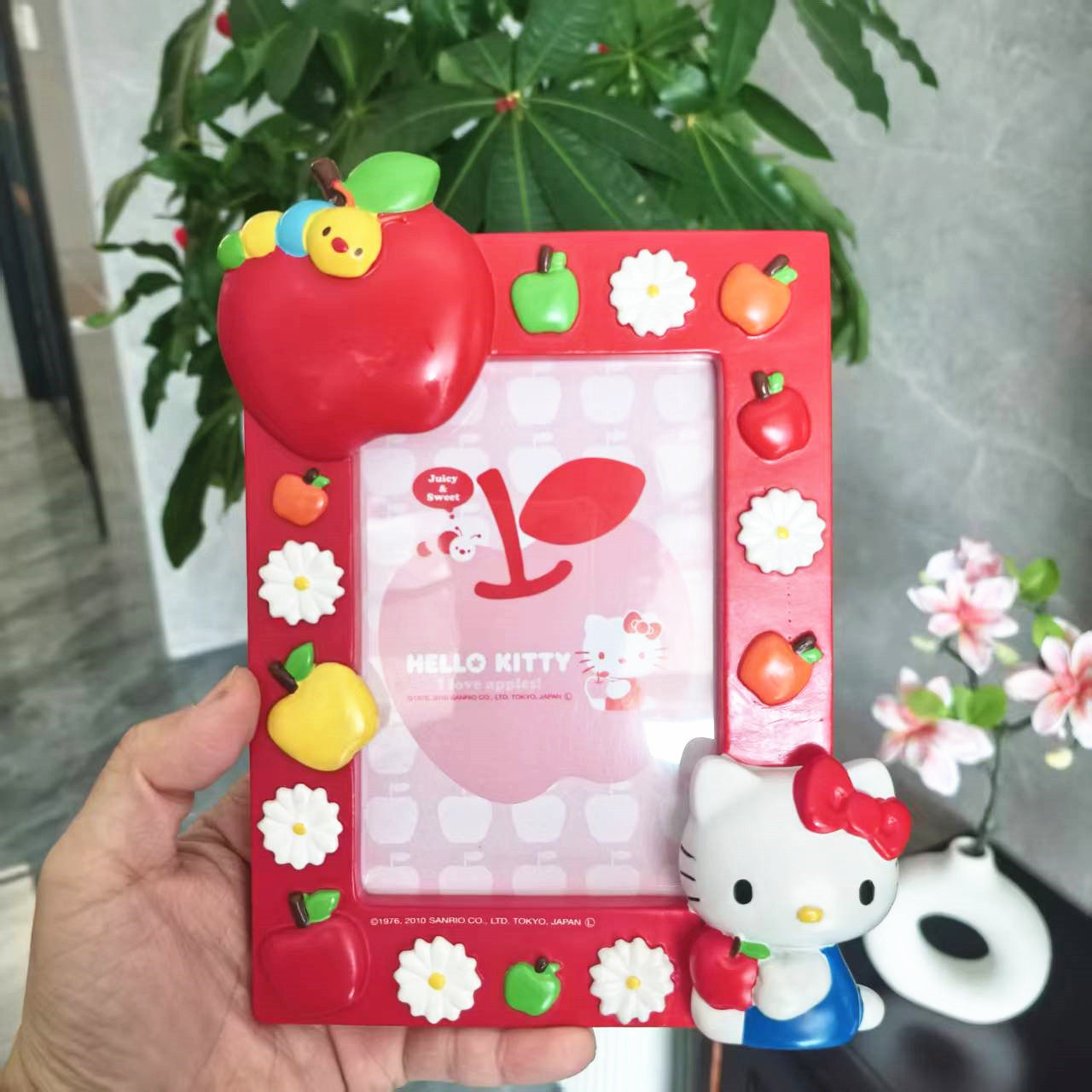 卡通三丽鸥hello kitty红苹果 树脂相框照片框礼品礼物桌面摆台