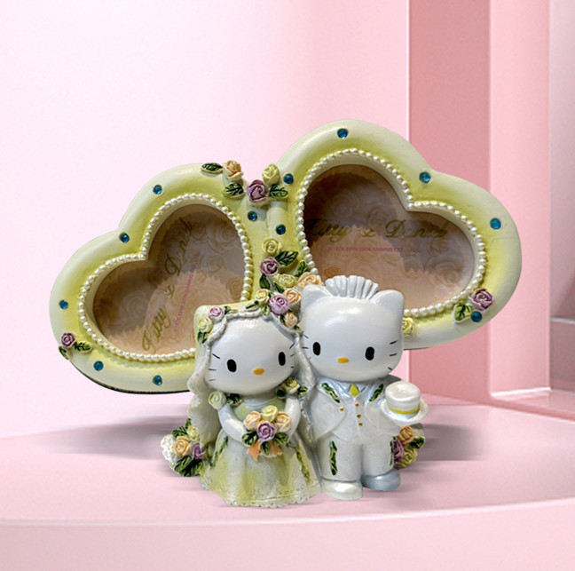 婚礼喜庆结婚相框情人节三丽鸥hello kitty猫 树脂相框摆件工艺品