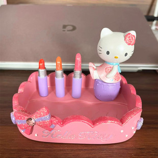 Kitty玫瑰口红唇膏贵妇淑女中古摆件首饰盒戒指盒生日礼物 Hello