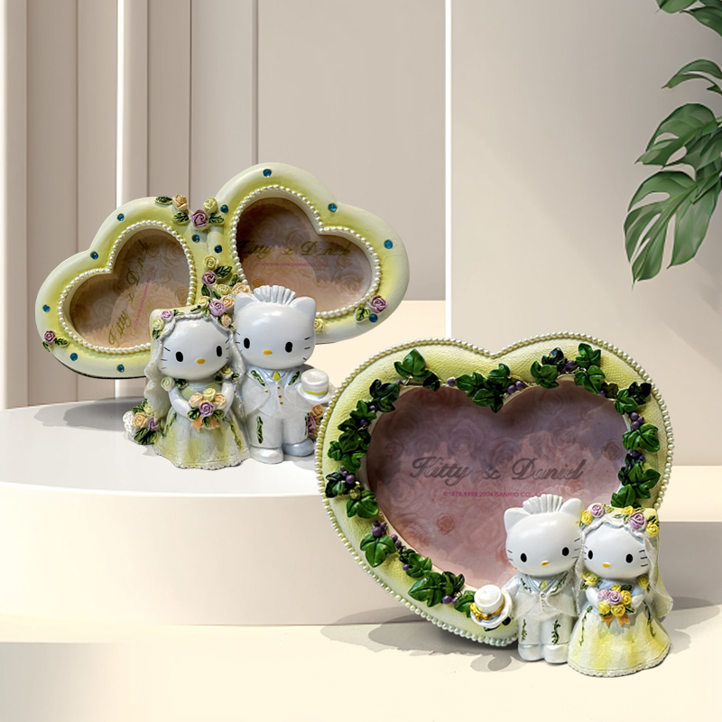 婚礼喜庆结婚相框情人节三丽鸥hello kitty猫 树脂相框摆件工艺品