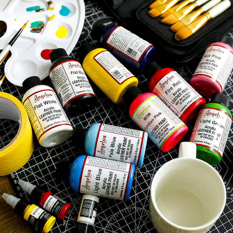 angelus安格鲁斯定制球鞋皮革aj改色颜料皮革帆布翻毛皮diy喷漆涂
