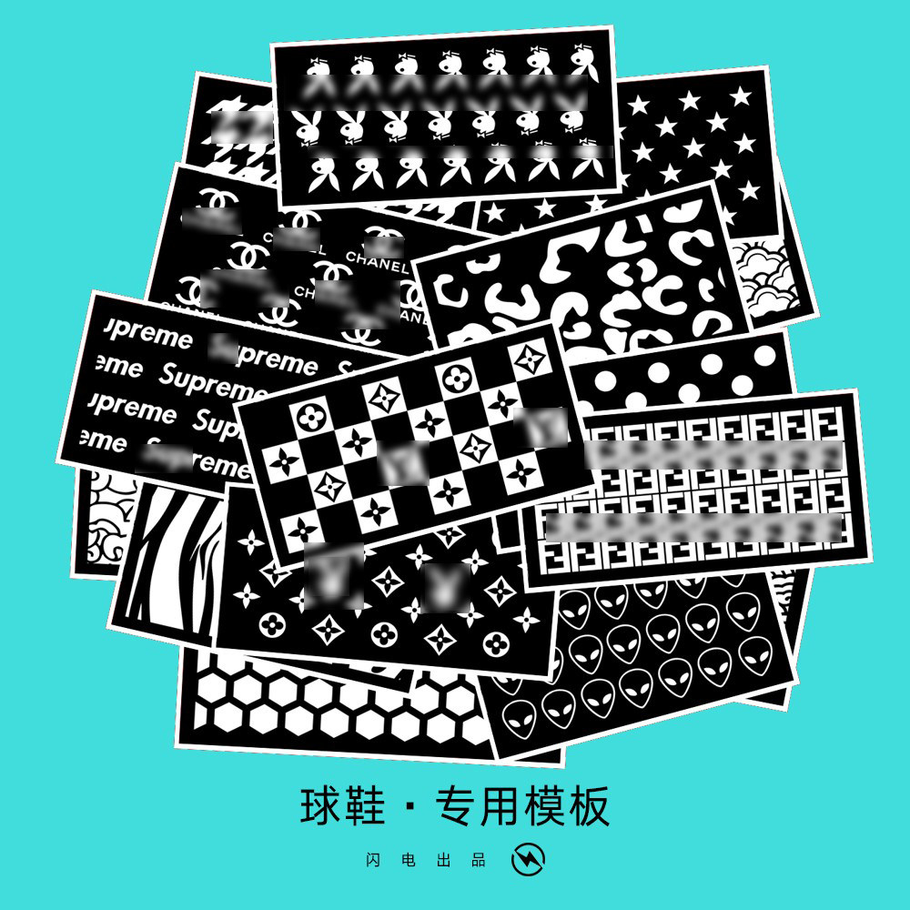 刮刮乐模板涂鸦湖人改球鞋子diy镂空贴纸图案空军一号aj1定制喷漆