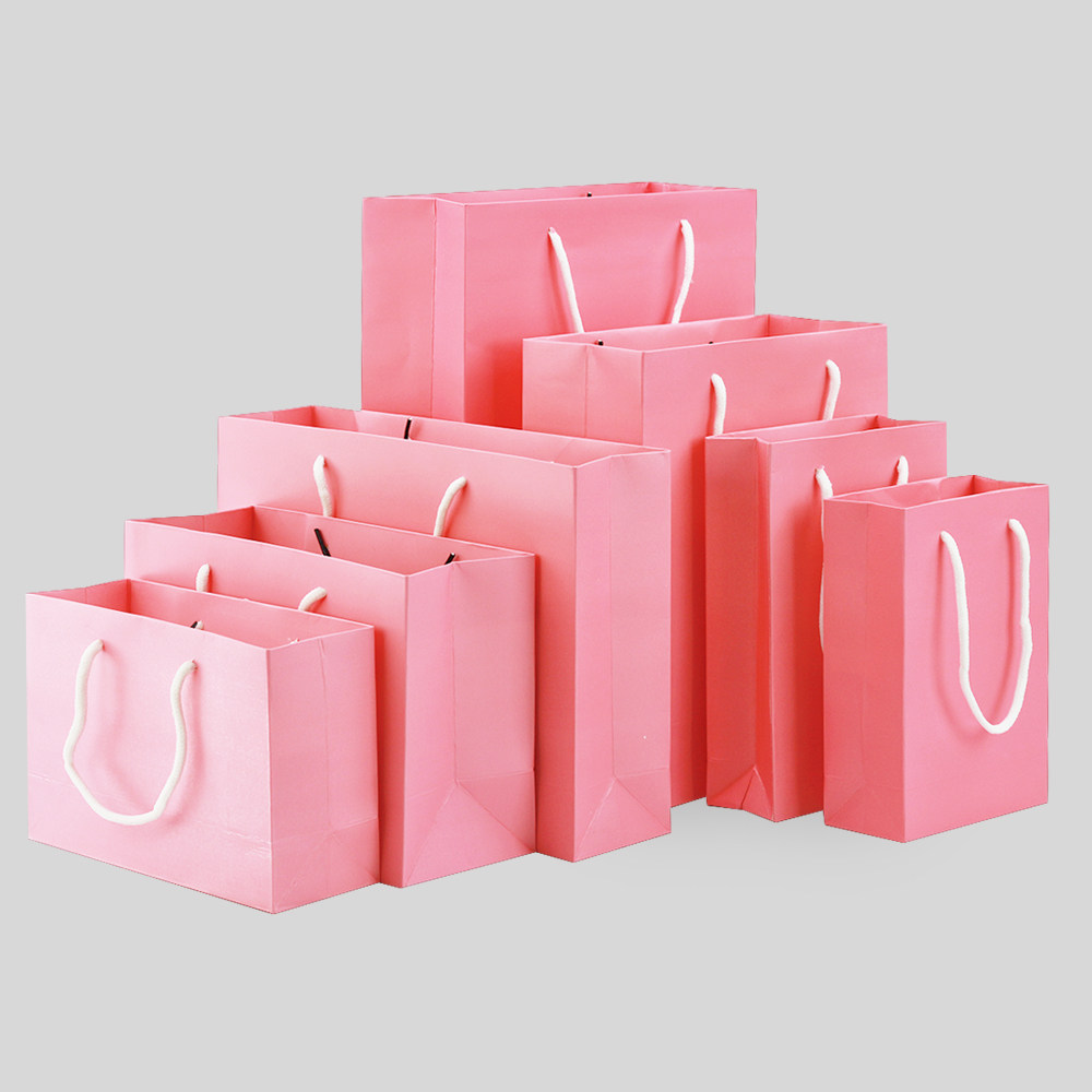 纸袋定制手提袋礼品袋印刷粉色卡纸覆膜袋子服装包装袋定做广告袋