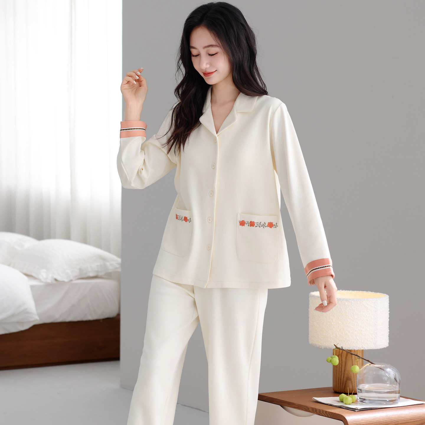 纯棉睡衣女款2026新款春季高级感家居服薄绒磨毛女士套装全棉带杯,女士内衣/男士内衣/家居服,睡衣/家居服套装,淘宝优惠券,粉丝福利购,淘宝优惠卷
