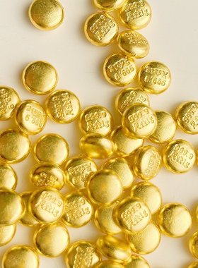 新款实心合金小金豆装饰品配件招财迷你仿金豆子摆件聚宝盆填充物
