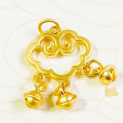 古法沙金镂空祥云古风吊坠