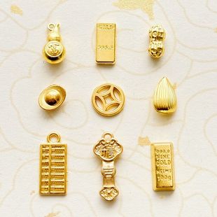 手工diy饰品发财树相框配件手串葫芦元宝算盘如意瓜子花生小铜钱