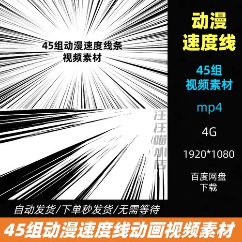 动漫速度线条动画pr/AE视频特效人物出场介绍漫画背景素材2025