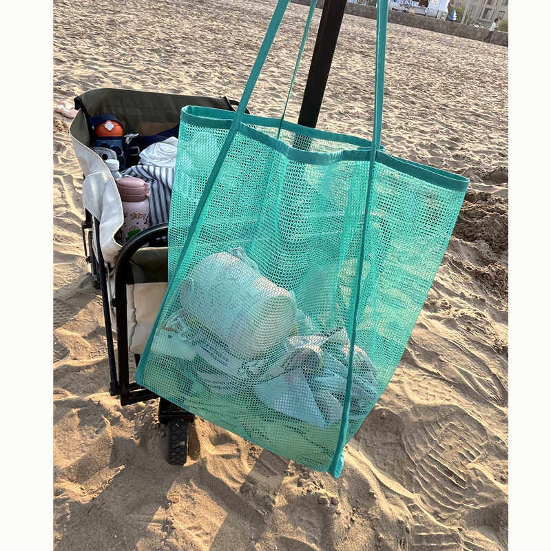 ins风大容量网纱轻便透明沙滩包