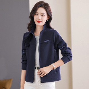 2025秋季新款修身夹克长袖立领女士外套休闲运动百搭洋气通勤上衣