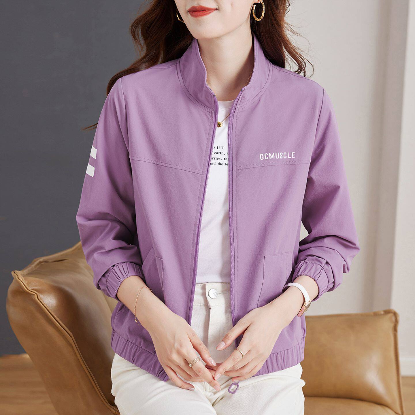 2026新款立领外套女早春百搭通勤长袖开衫上衣休闲户外运动服