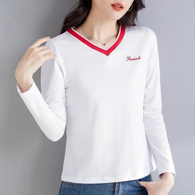 GCMUSCLE专柜正品v领长袖t恤女2025年新款广场舞中年妈妈舞蹈体恤