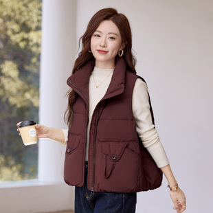 立领冬季保暖女款上衣2025年新款时髦设计感内搭叠穿洋气马甲外套