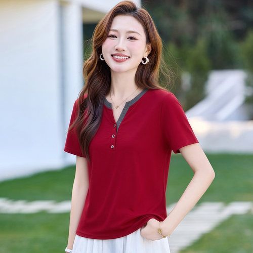 假两件洋气女装减龄上衣半袖t恤