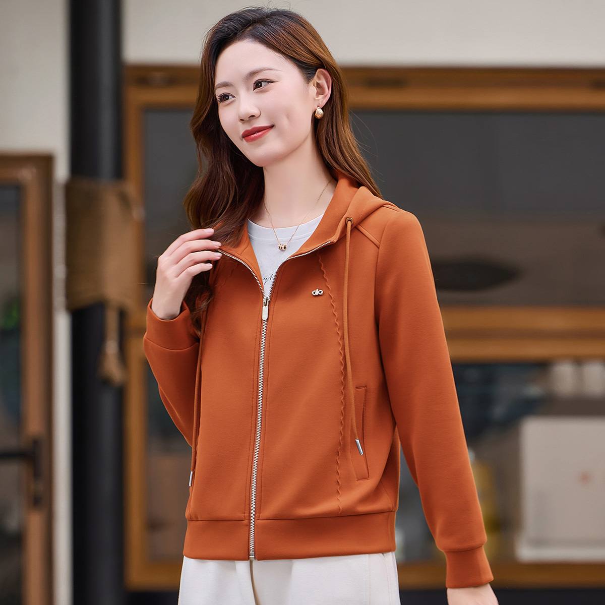 连帽长袖外套2025新款