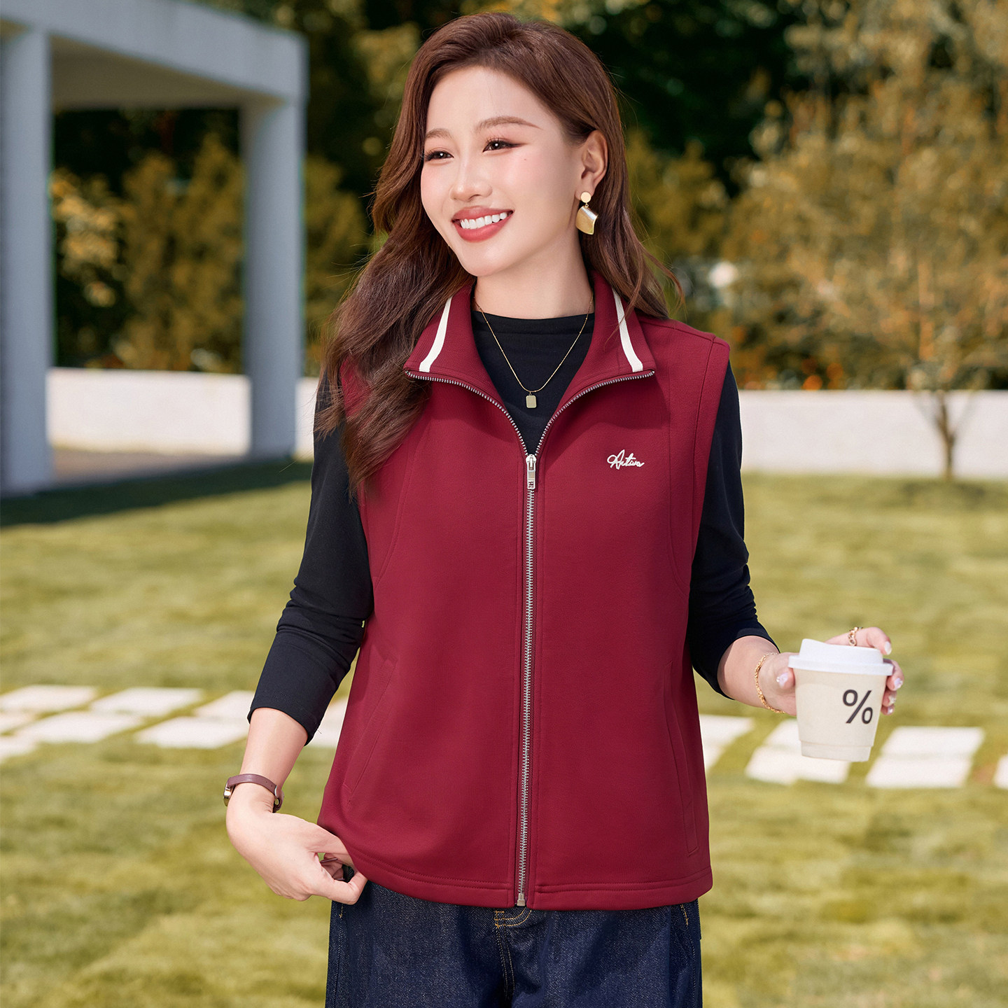 2026秋冬新款立领运动马甲女
