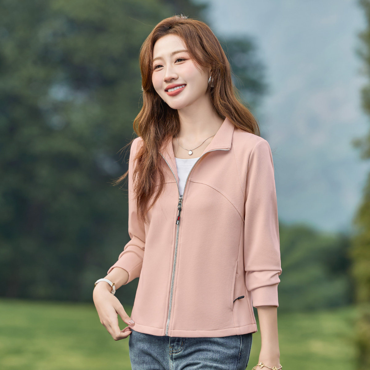 立领卫衣外套女气质高级感洋气2026年春季小个子减龄女装拉链开衫