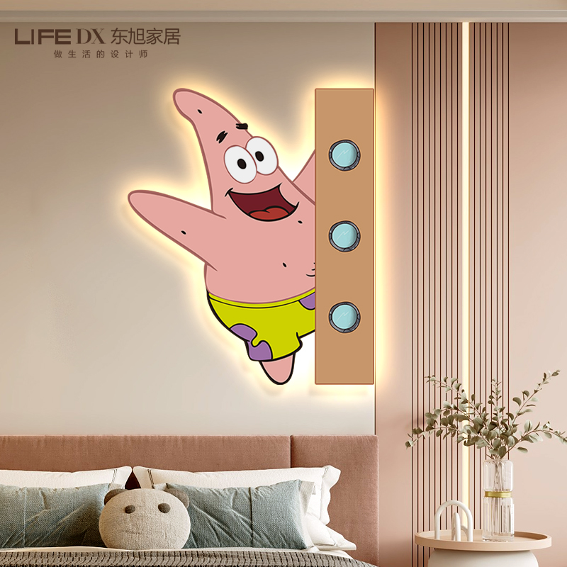 卡通动画人物玄关装饰画儿童房卧室灯画客厅简约家居走廊尽头挂画