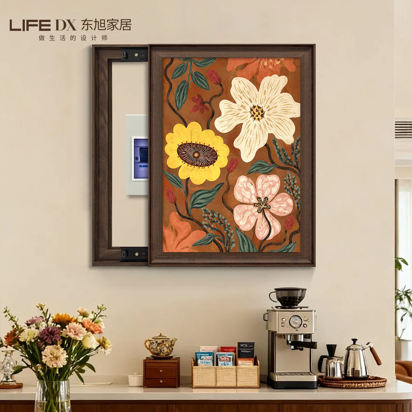 【复古花卉】电表箱遮丑神器图片