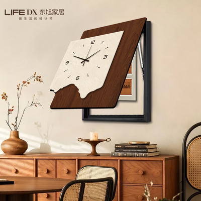中古风电表箱装饰画带钟表2026新款配电箱遮挡电闸盒挂画竖款时钟