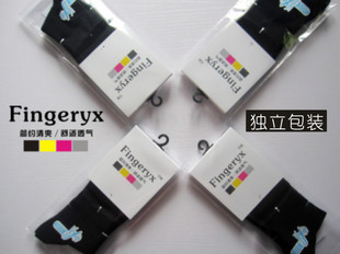顺丰 500双Fingeryx袜子男短袜子中筒袜纯棉纯黑色商务袜 包邮
