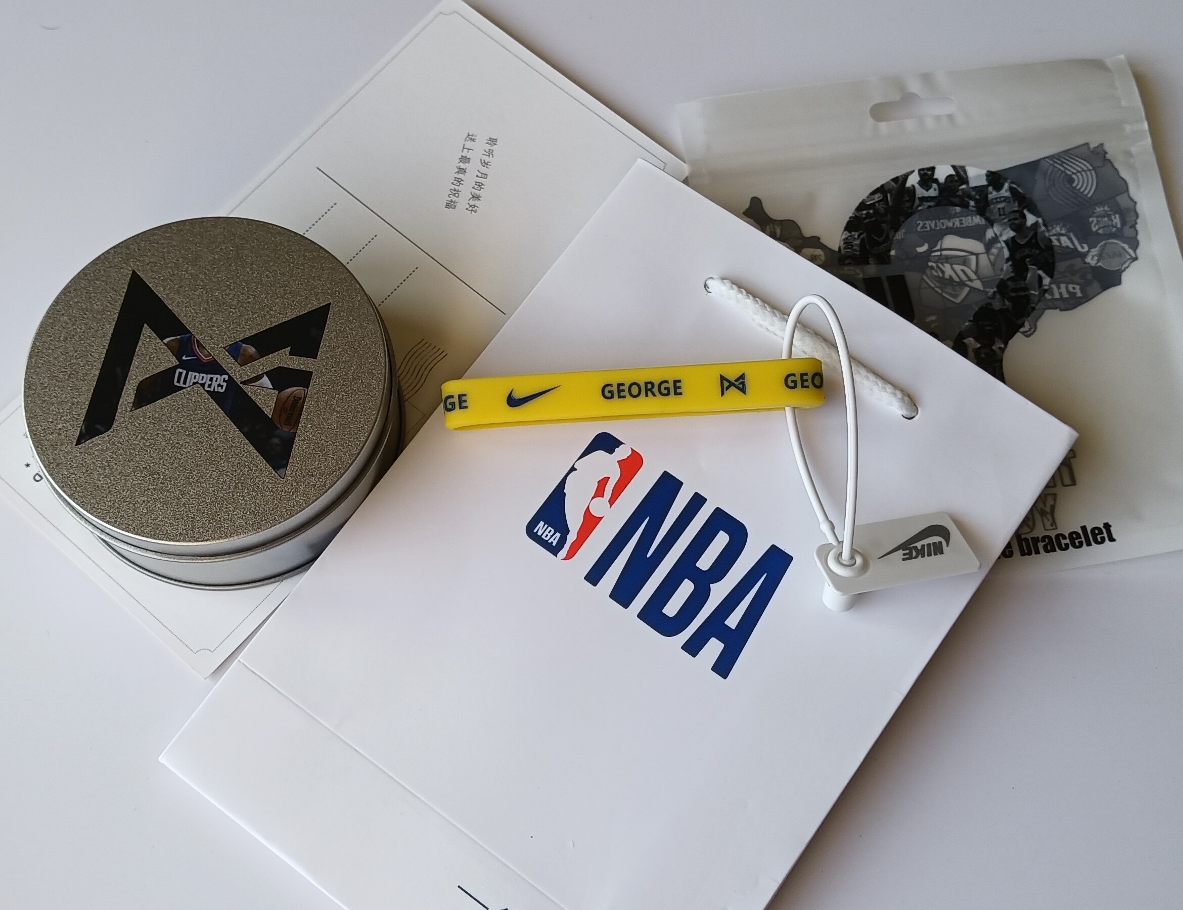 NBA球星保罗乔治手环快船队篮球泡椒经典运动硅胶腕带情侣礼盒款
