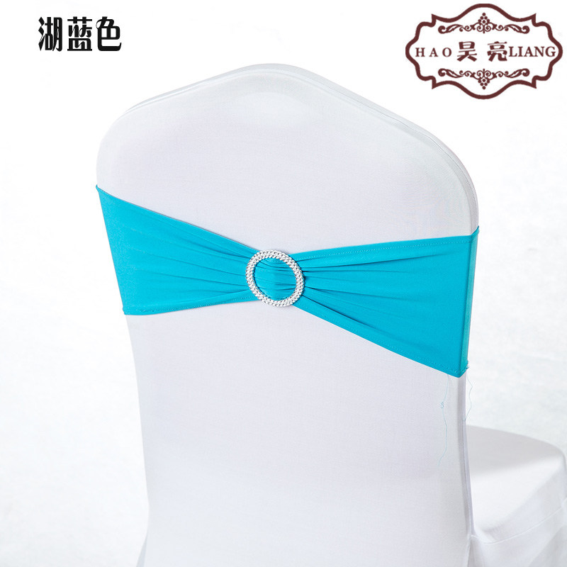 婚庆免系蝴蝶结绑带弹力椅套椅背花装饰钻扣椅背扣酒店婚礼道具
