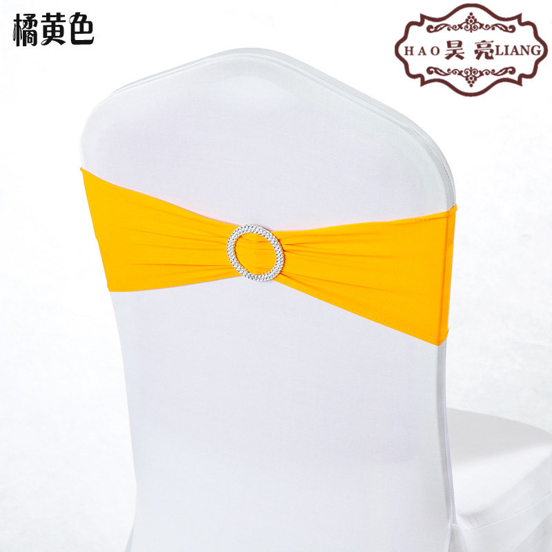 婚庆免系蝴蝶结绑带弹力椅套椅背花装饰钻扣椅背扣酒店婚礼道具