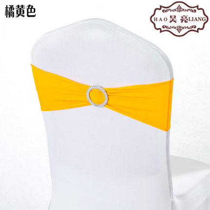 婚庆免系蝴蝶结绑带弹力椅套椅背花装饰钻扣椅背扣酒店婚礼道具