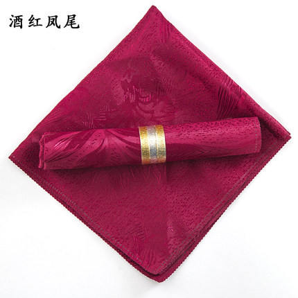 提花口布席巾折花 西餐巾餐厅欧式红色酒店擦杯布 餐巾布餐垫布