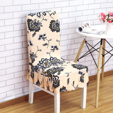 家用弹力连体餐桌椅子套罩简约现代凳子套罩酒店餐厅座椅套布艺