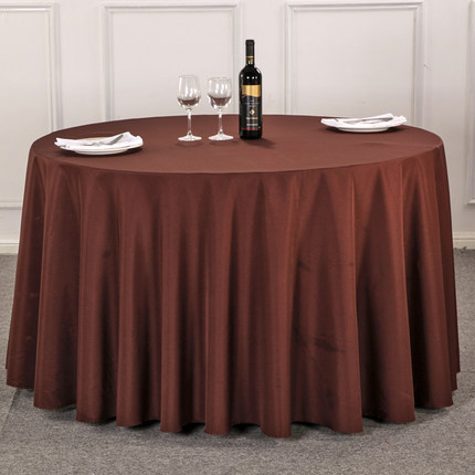 加厚酒店圆桌桌布餐厅饭店台布布艺纯色会议欧式白色婚庆婚礼圆形