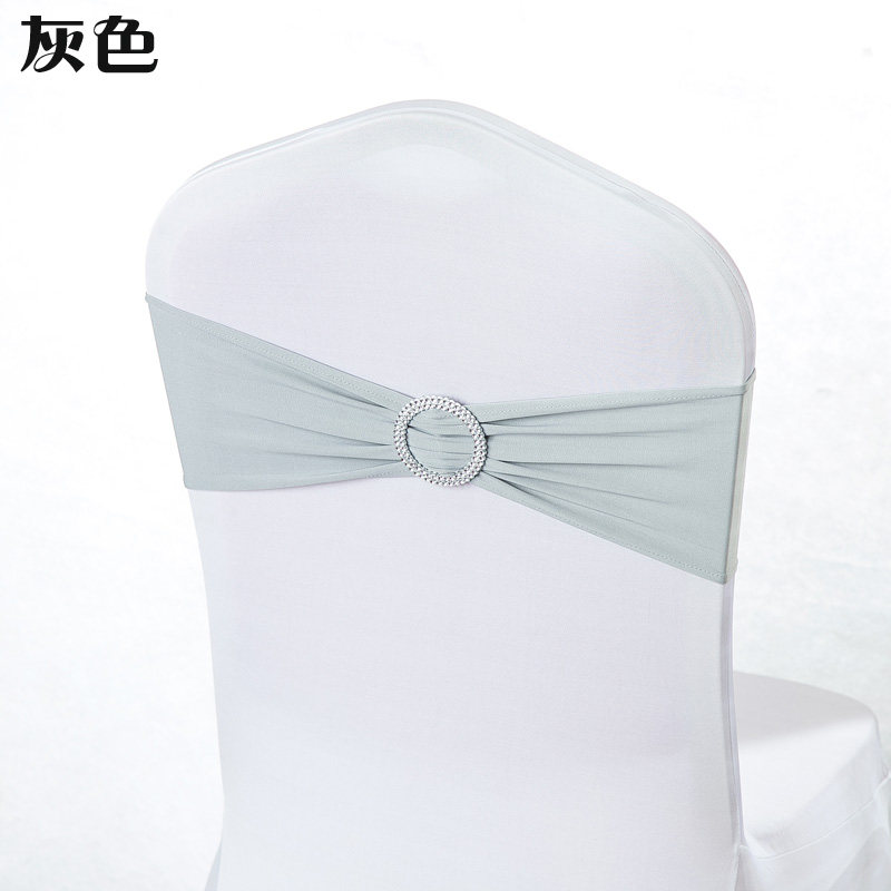 婚庆免系蝴蝶结绑带弹力椅套椅背花装饰钻扣椅背扣酒店婚礼道具