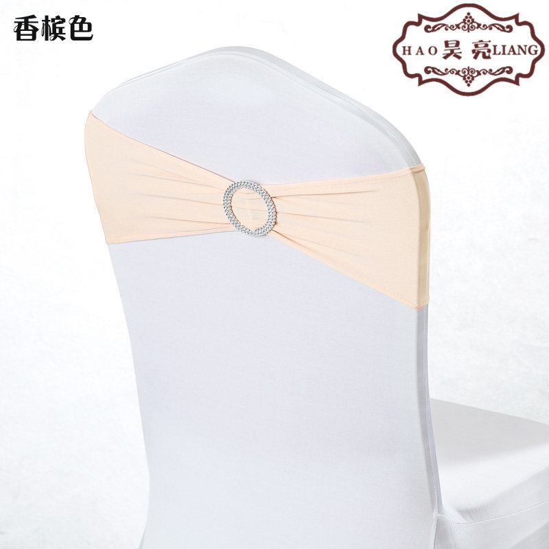 婚庆免系蝴蝶结绑带弹力椅套椅背花装饰钻扣椅背扣酒店婚礼道具